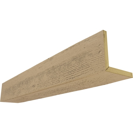 2-Sided (L-beam) Rough Sawn Endurathane Faux Wood Ceiling Beam, NaturaL Pine, 6W X 8H X 8'L